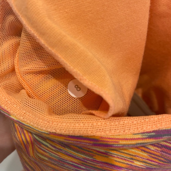 Lululemon Orange Spacedye Luon Scoop Neck Tank w/ Built In Bra, size 8 - Picture 6 of 7